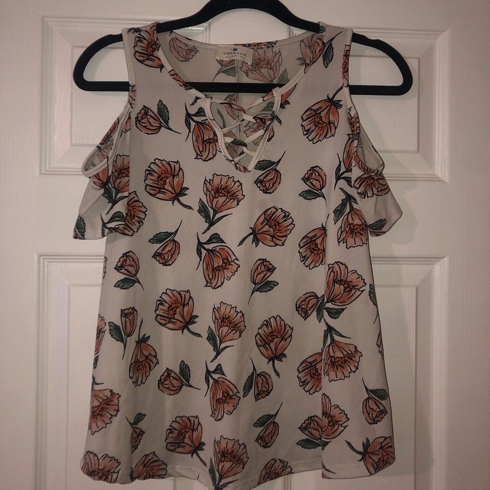 Off the should Floral Blouse